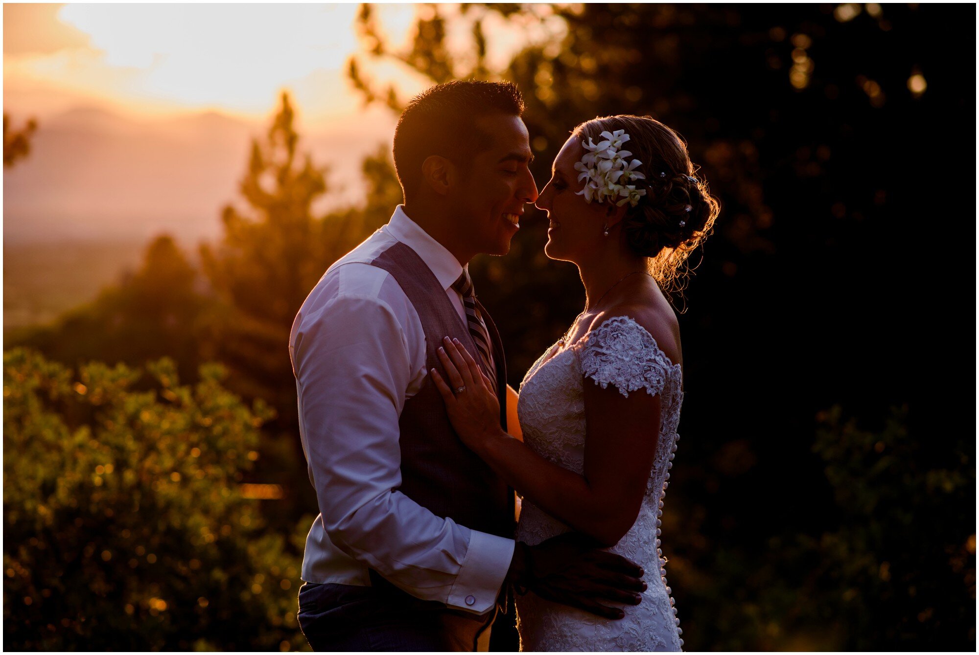 sunset wedding photos