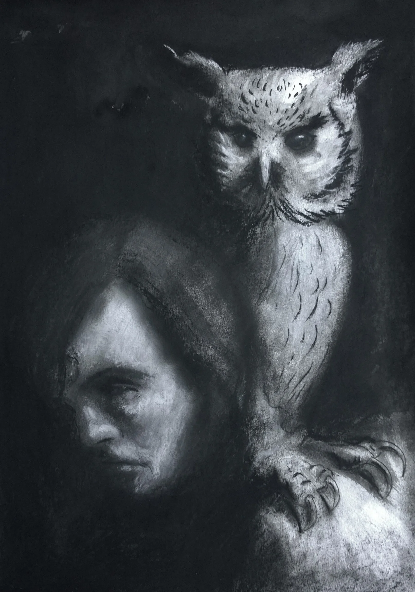 'Nocturne' - charcoal and chalk, A3. 2016