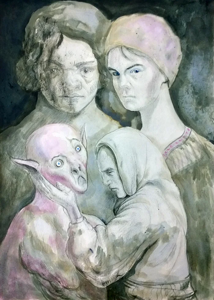 'Coming to a hovel near you' - pencil, charcoal, ink and chalk, 2017. A3