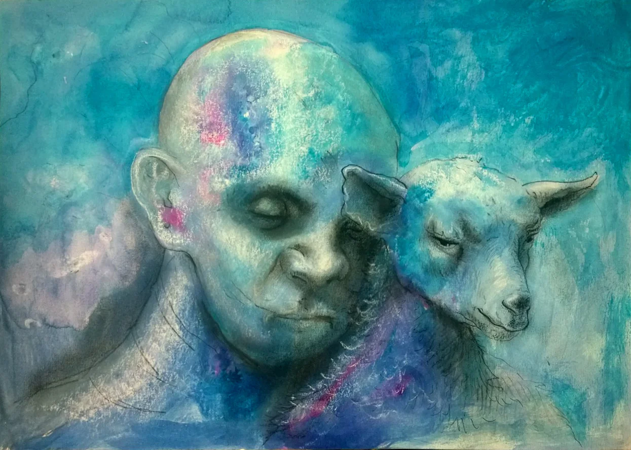 "Kids" - ink and charcoal, A2. 2017.