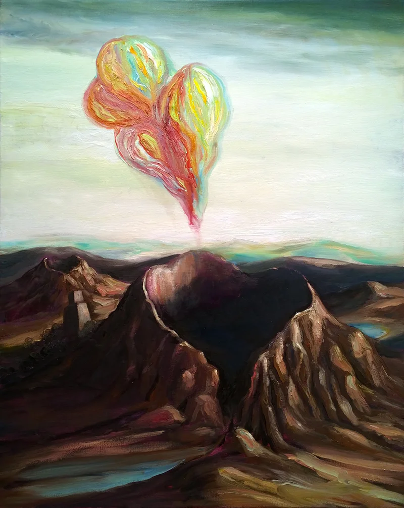 “Crater - jubilant portent’ - oil on linen, 120 x 80 cm. 2018.