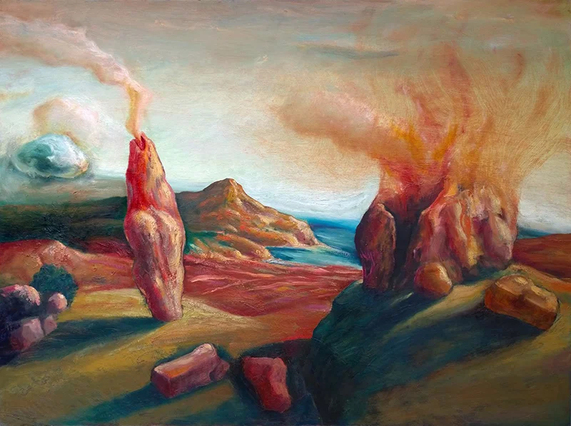 “Promise of instability” - oil on masonaite, 95 x 125 cm. 2018.