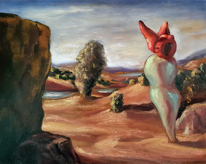 “Expectant” - oil on linen, 33 x 41 cm, 2018.