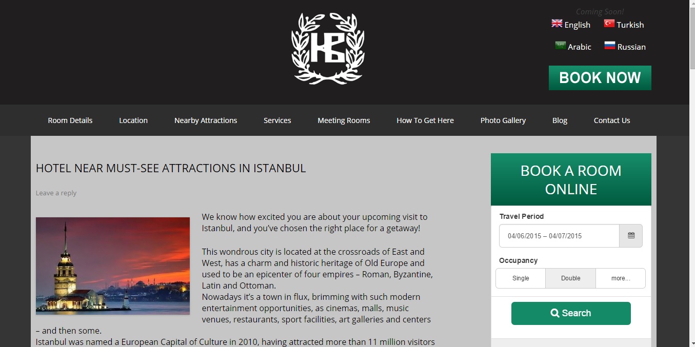 Hotel Buyuk's blog post, part 1