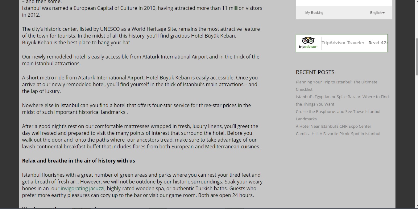 Hotel Buyuk's blog post, part 2