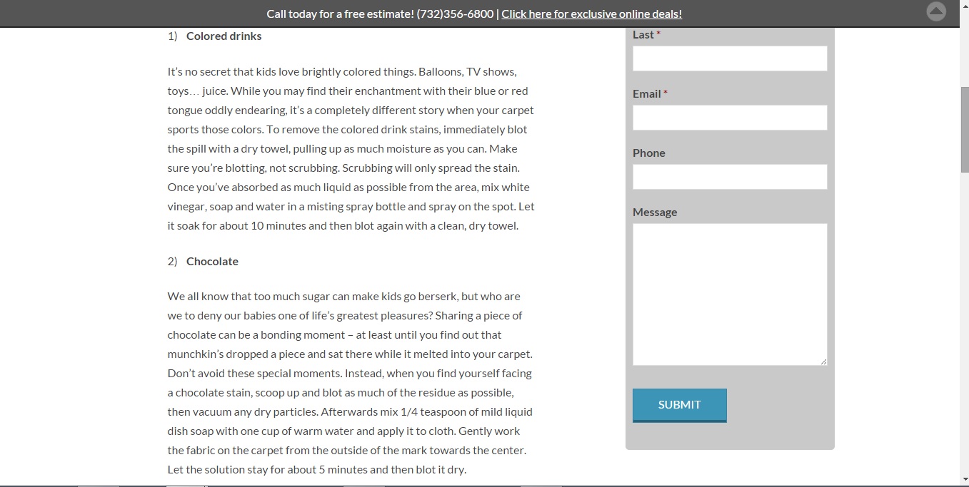 Carpet cleaning company's blog post, part 2