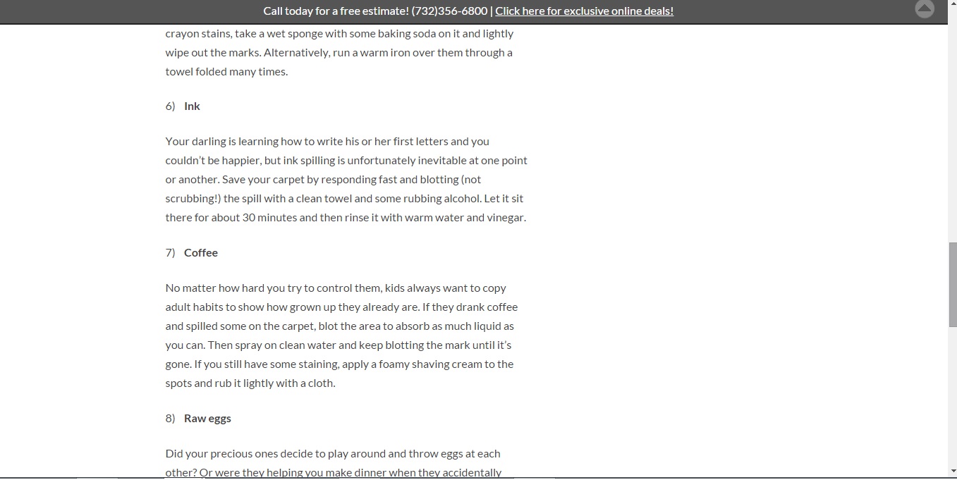 Carpet cleaning company's blog post, part 4