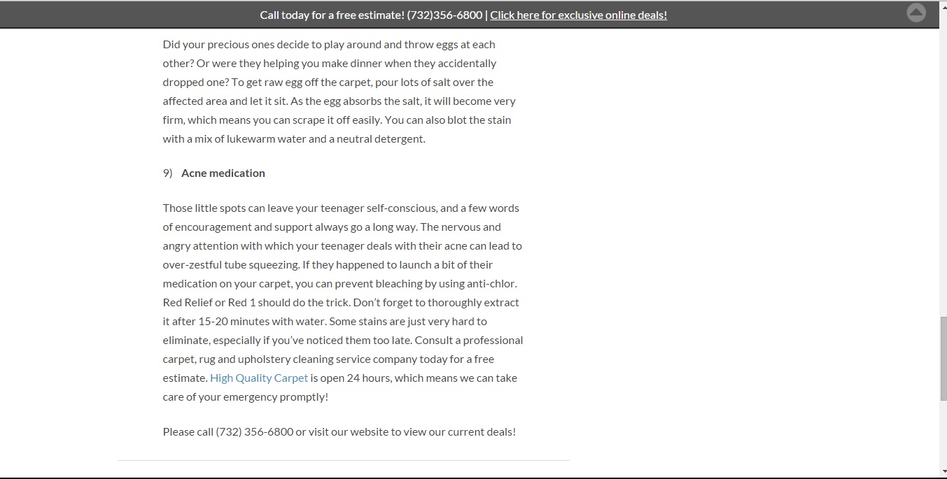 Carpet cleaning company's blog post, part 5