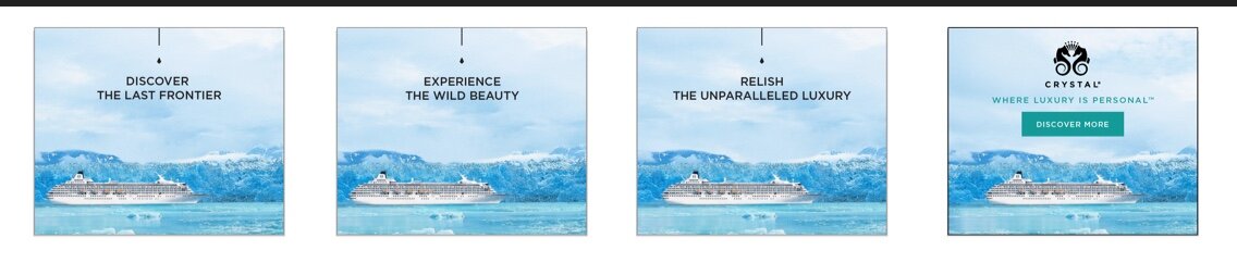 Animated banners for Crystal Cruises