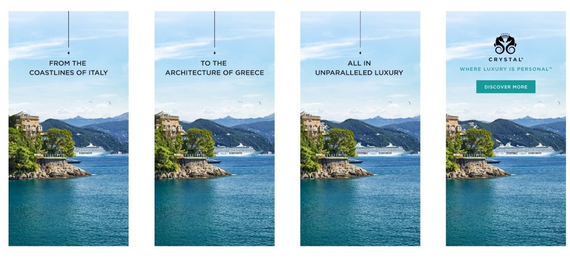 Animated banners for Crystal Cruises