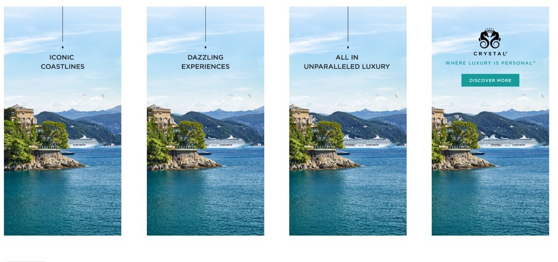 Animated banners for Crystal Cruises