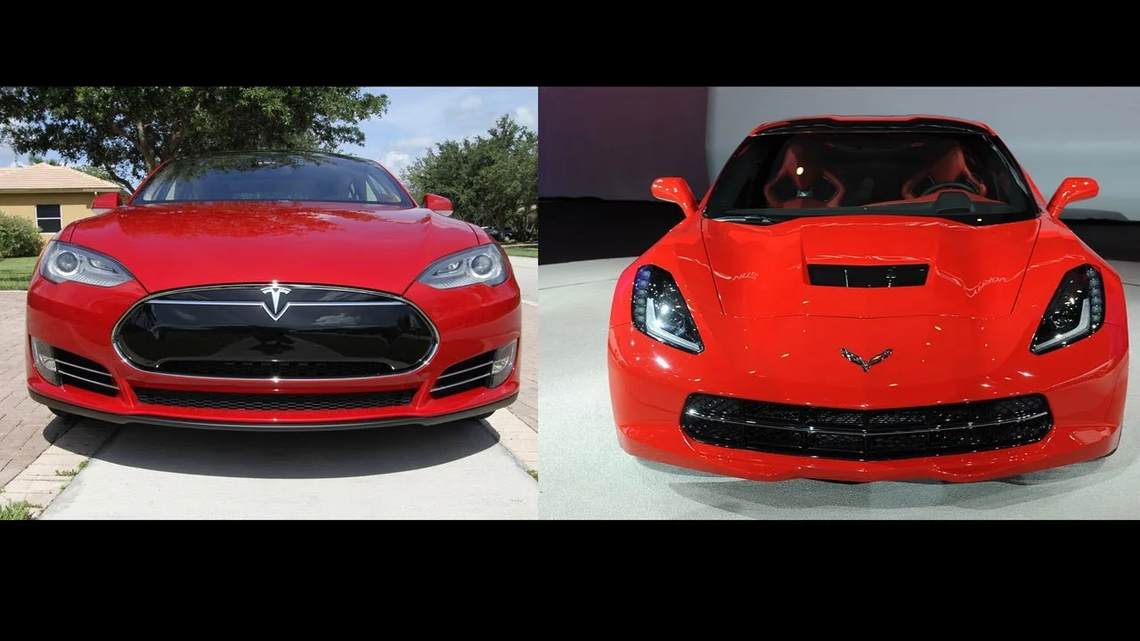 2014 Chevrolet Corvette Stingray Gets Spanked By Tesla S!
