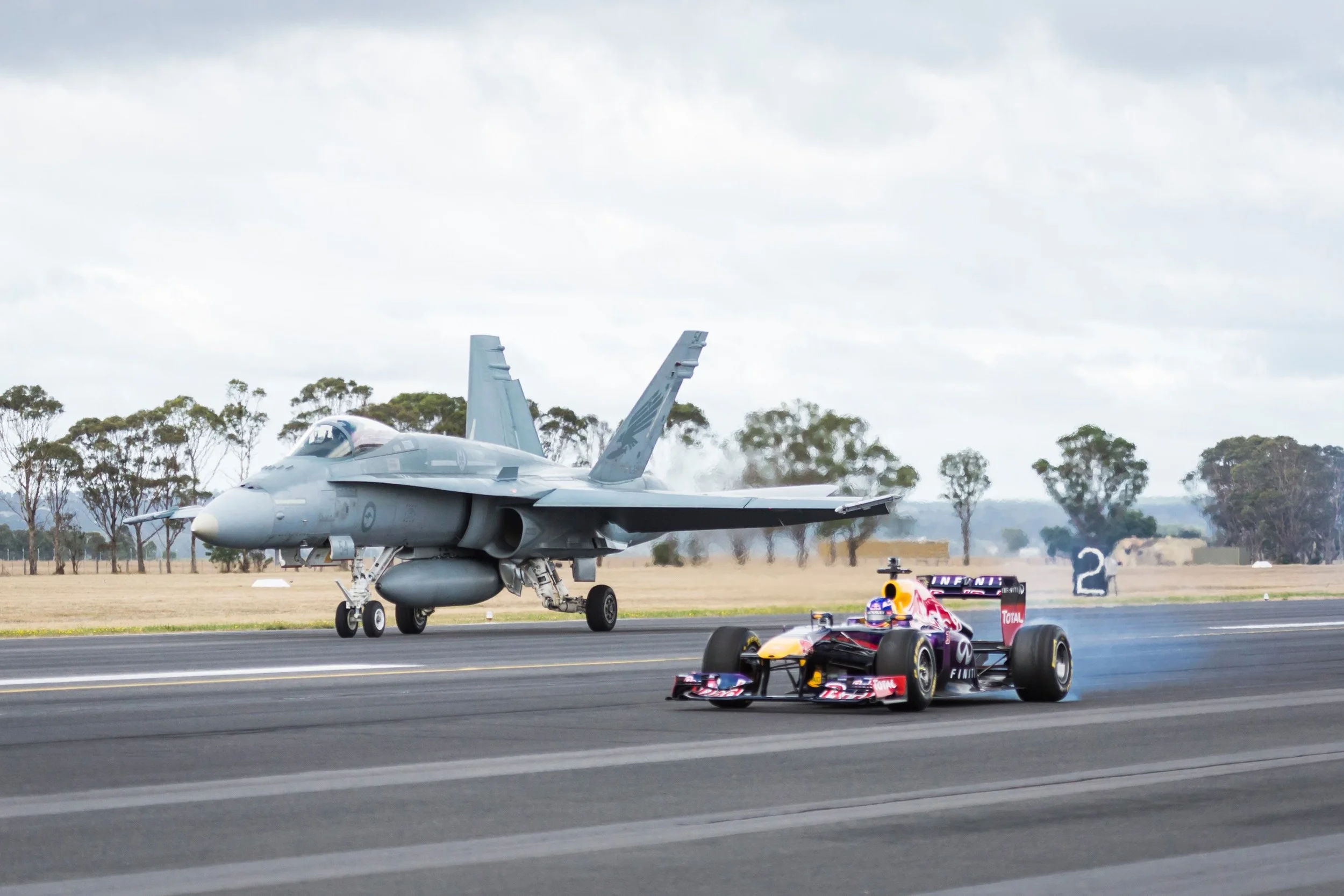 Red Bull F1 Car vs RAAF Hornet