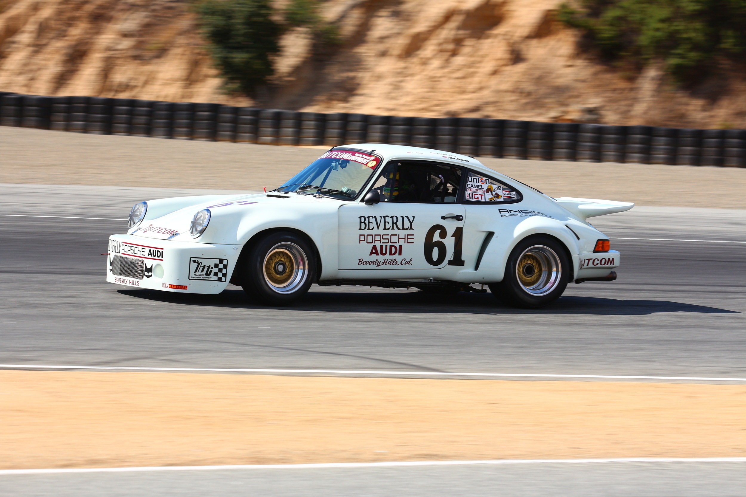 Patrick Long guides the '75 Porsche RSR into the Andretti Hairpin.