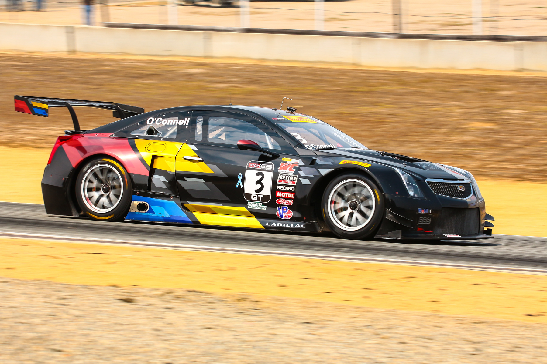 Cadillac driven by Johnny O'Connell, four time Pirelli World Challenge champion.