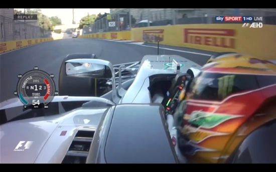 On-board photo clearly shows Hamilton on the brakes a moment before impact.