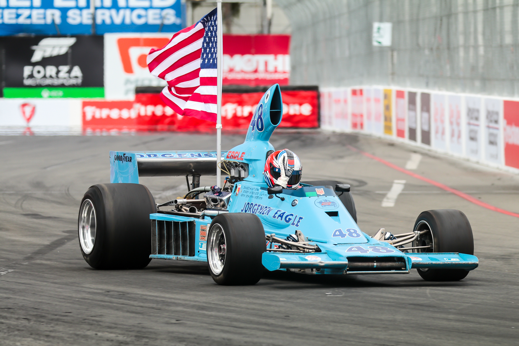 Alex Gurney drives his fathers Jorgensen Eagle 5000