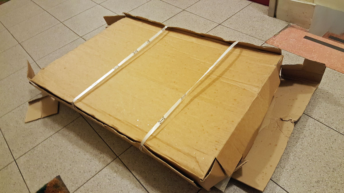"Yes this box looks fine. No, we won't bother taping the ends. The small items inside aren't likely to fall out!"