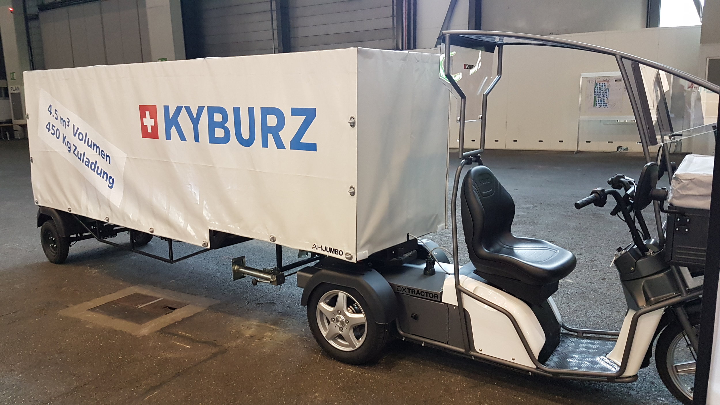Kyburz electric tricycle with trailer