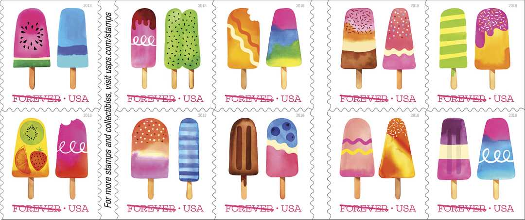 The USPS Frozen Treats stamps