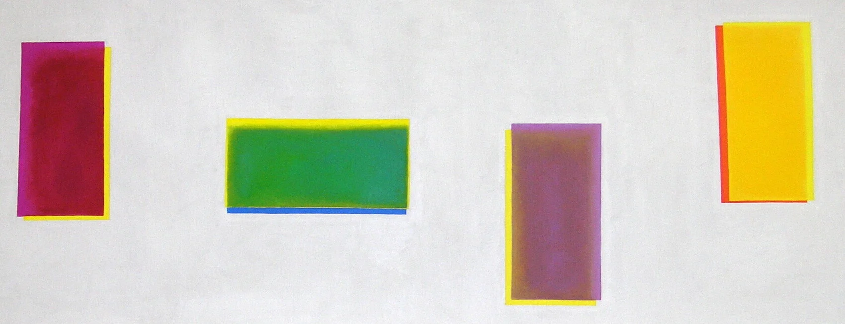 overlapping colours - colour connections oil on canvas strip