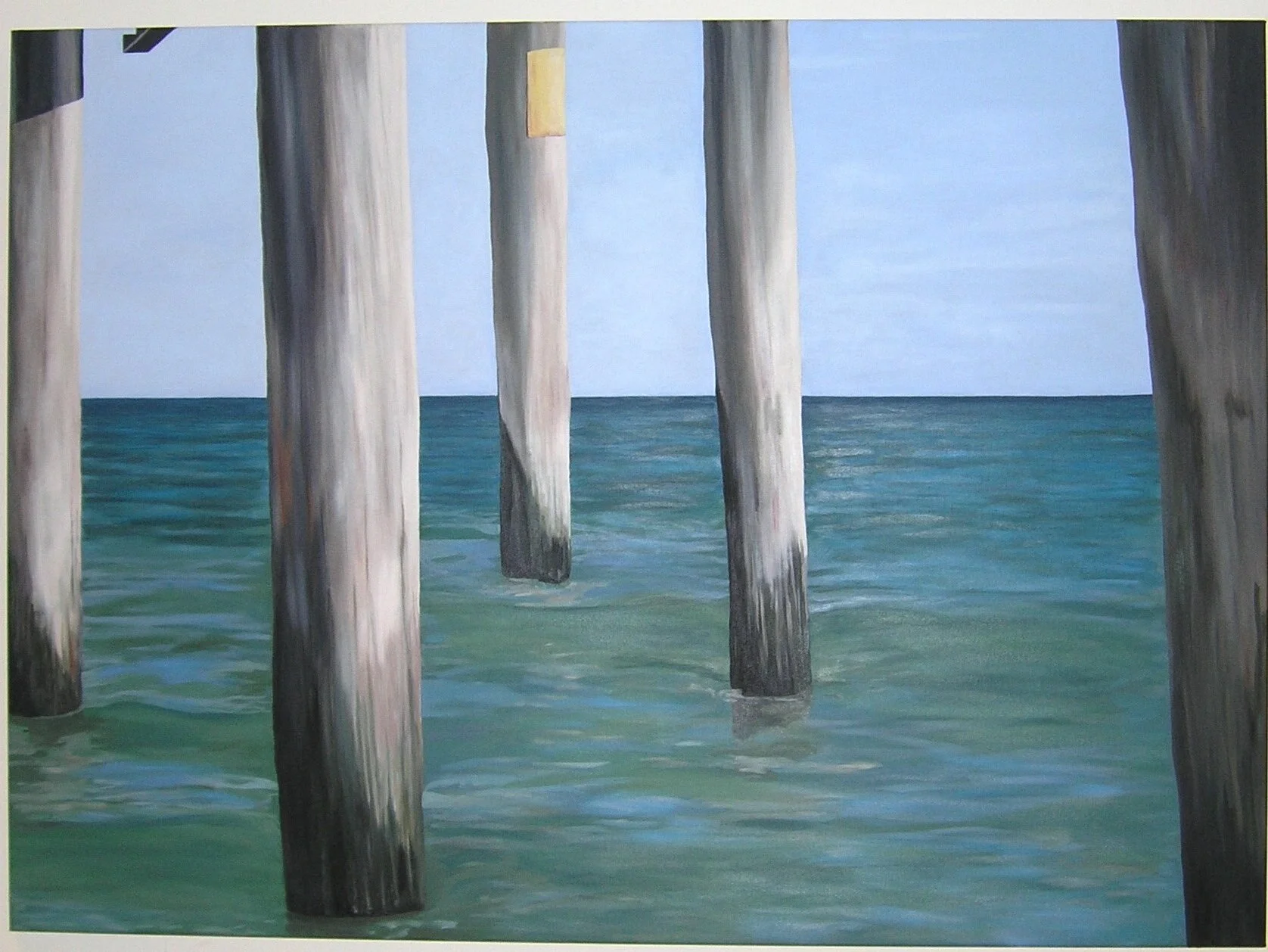 Sitting under the pier oil on canvas