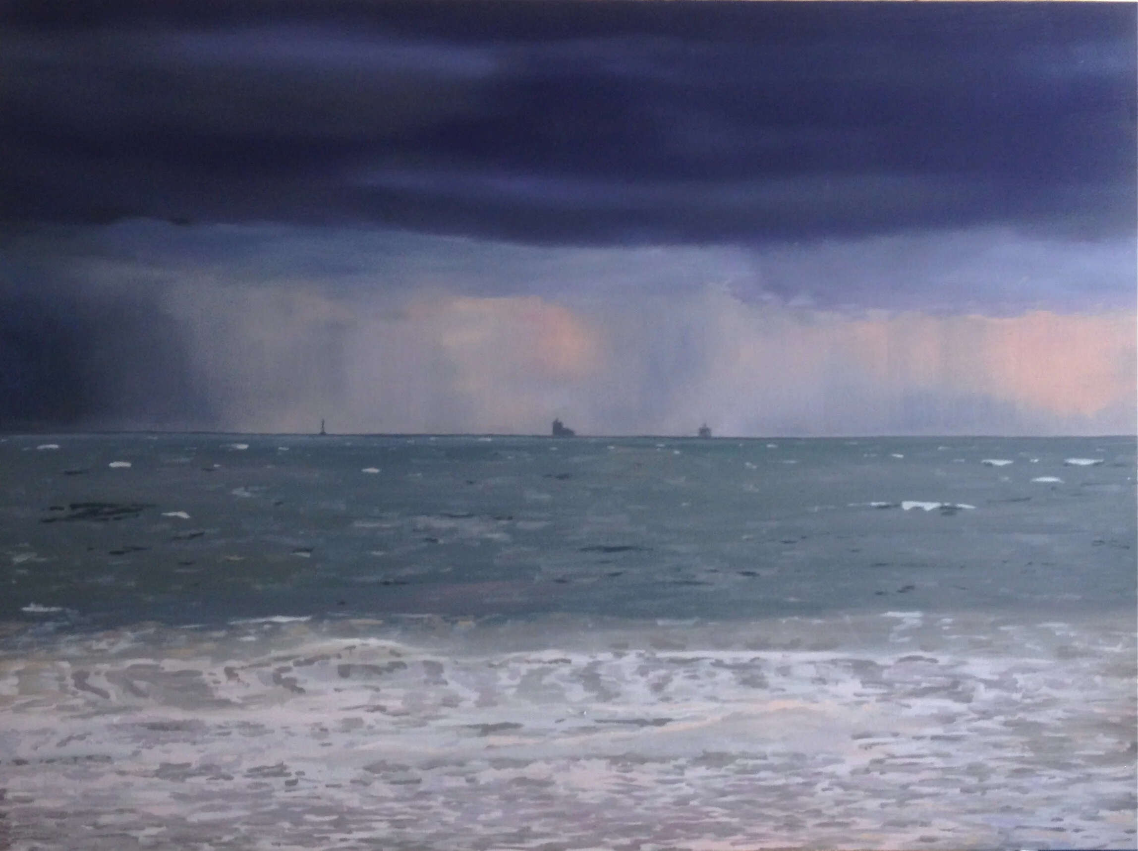 stormy Port Phillip Bay, Melbourne oil on canvas