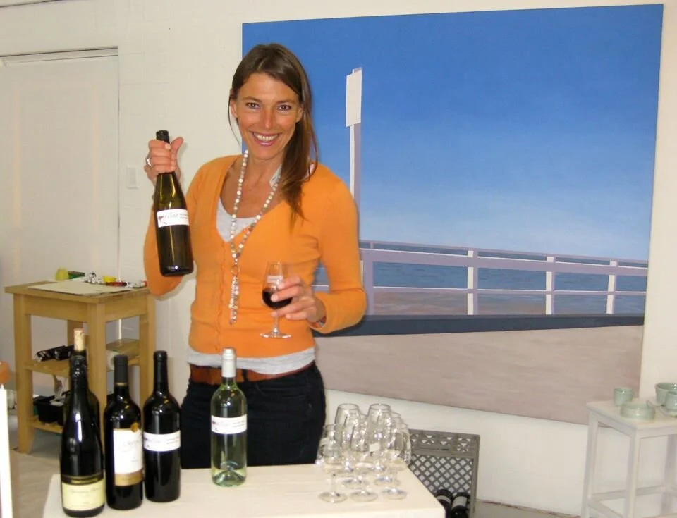 wine tasting in the Temple of Art - pier painting in the back…