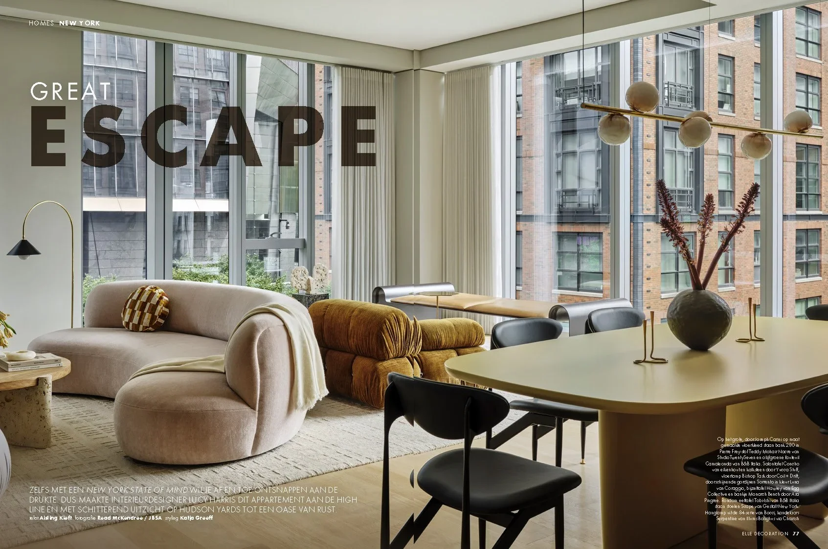 ELLE DECOR NETHERLANDS, CHELSEA APARTMENT DESIGN BY LUCY HARRIS, PHOTOGRAPHY BY READ MCKENDREE