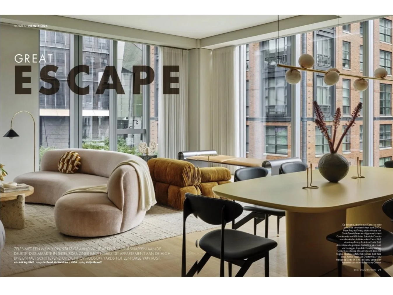 ELLE DECOR NETHERLANDS, CHELSEA APARTMENT DESIGN BY LUCY HARRIS, PHOTOGRAPHY BY READ MCKENDREE