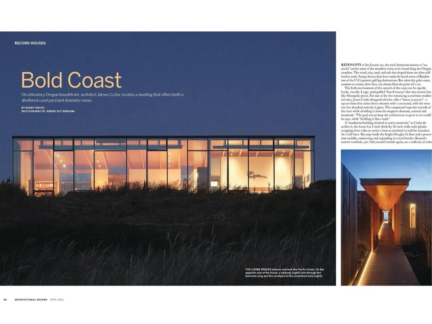 Oregon Coast Residence designed by Cutler Anderson featured in 2021 Record Houses, photography by Jeremy Bittermann. 