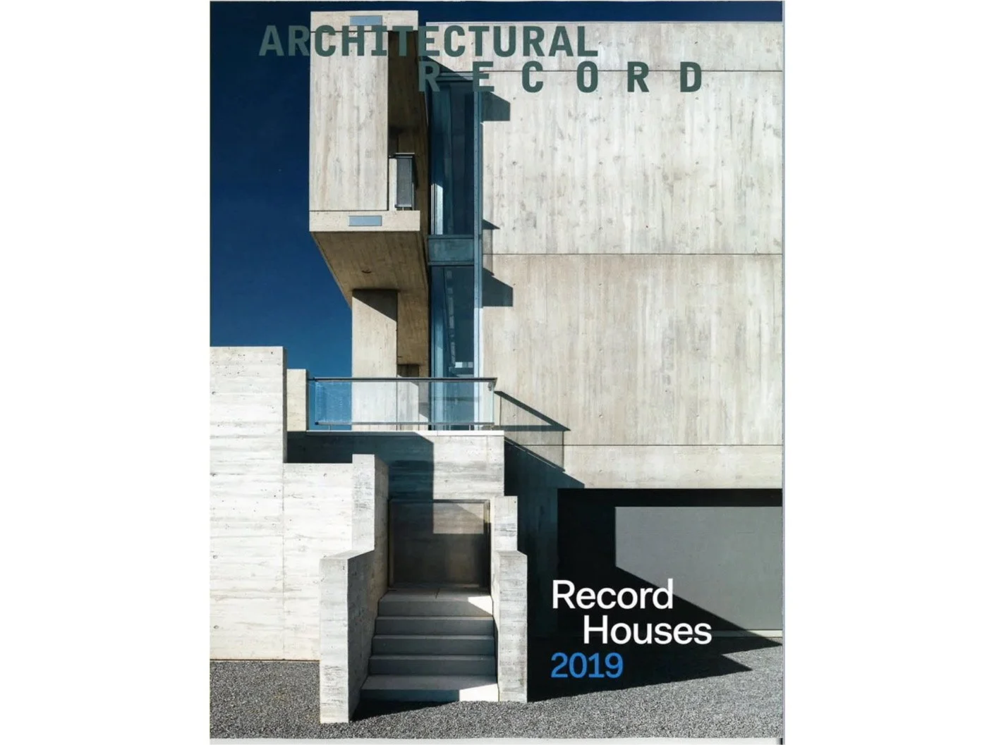 Architectural Record cover of Meadow Lane Residence, design by Tod Williams Billie Tsien Architects, photography by Read McKendree.