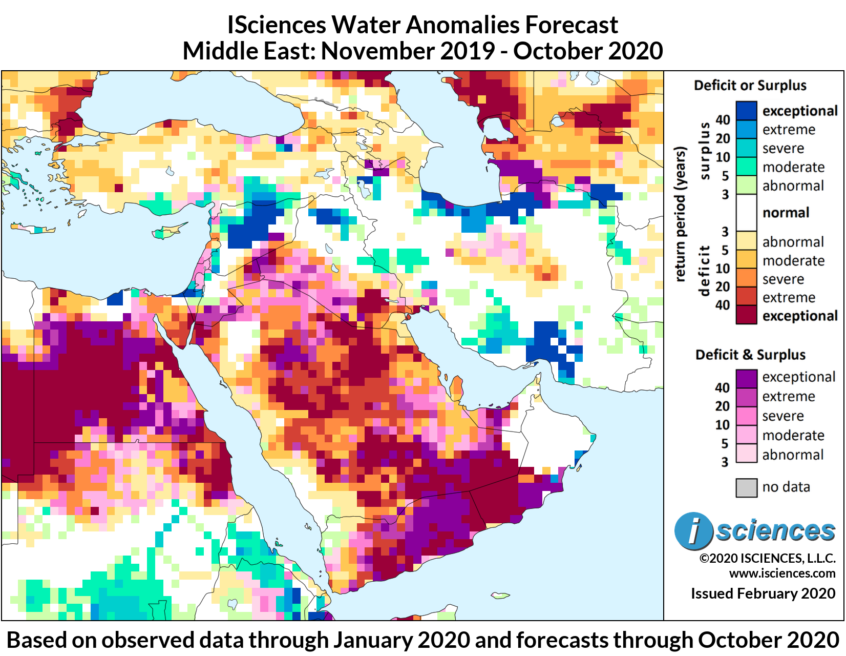 Middle East: Intense water deficits will persist in Yemen & Oman ...