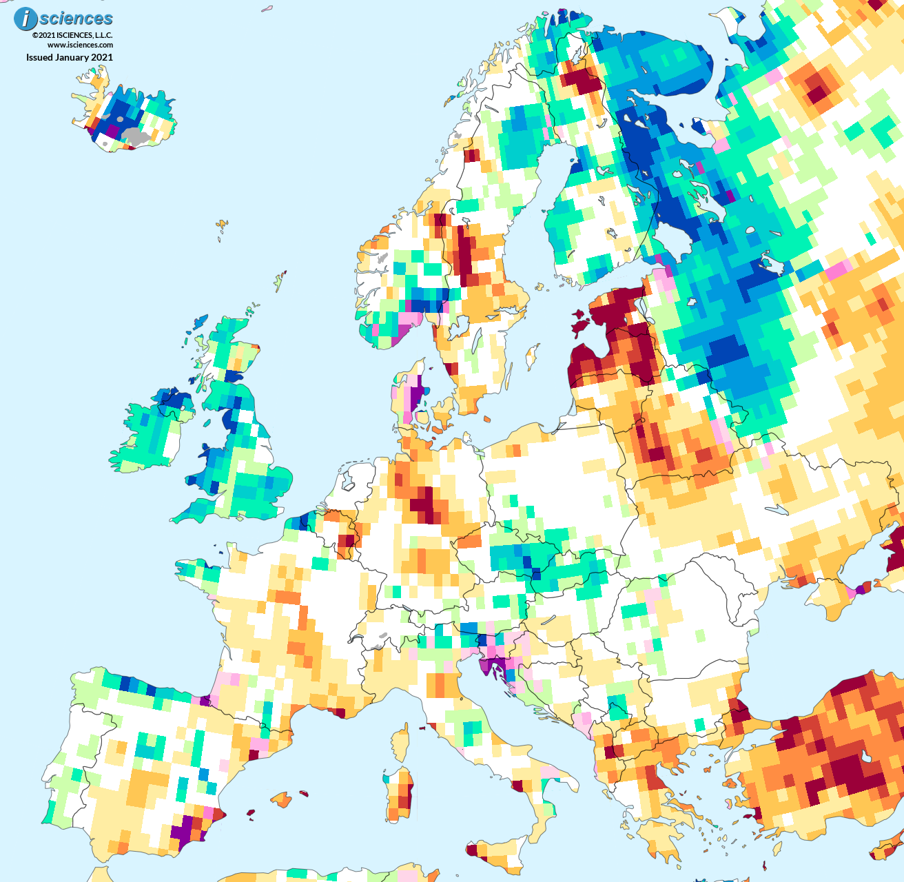 Europe: Water surplus Switzerland through Romania