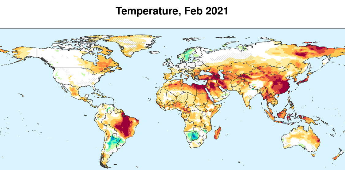 Global Precipitation &amp; Temperature Outlook February 2021
