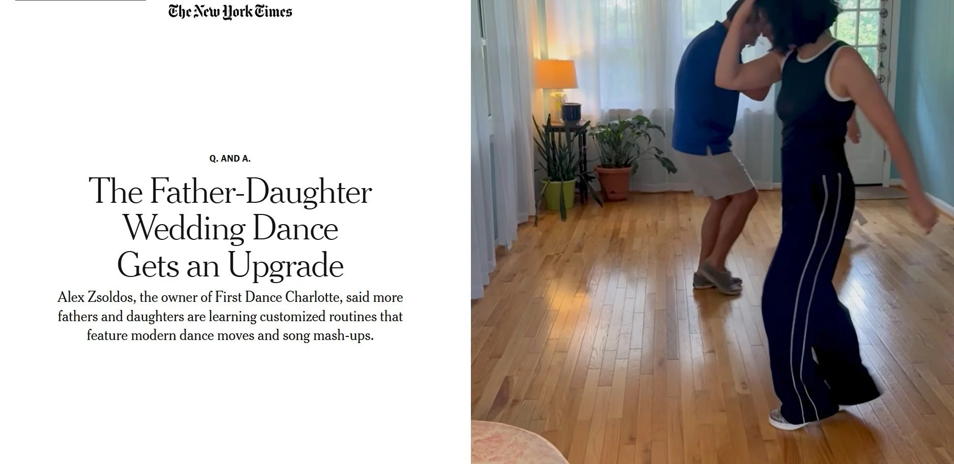 Alex Zsoldos The Father Daughter Wedding Dance Gets An Upgrade New York Times Alix Strauss