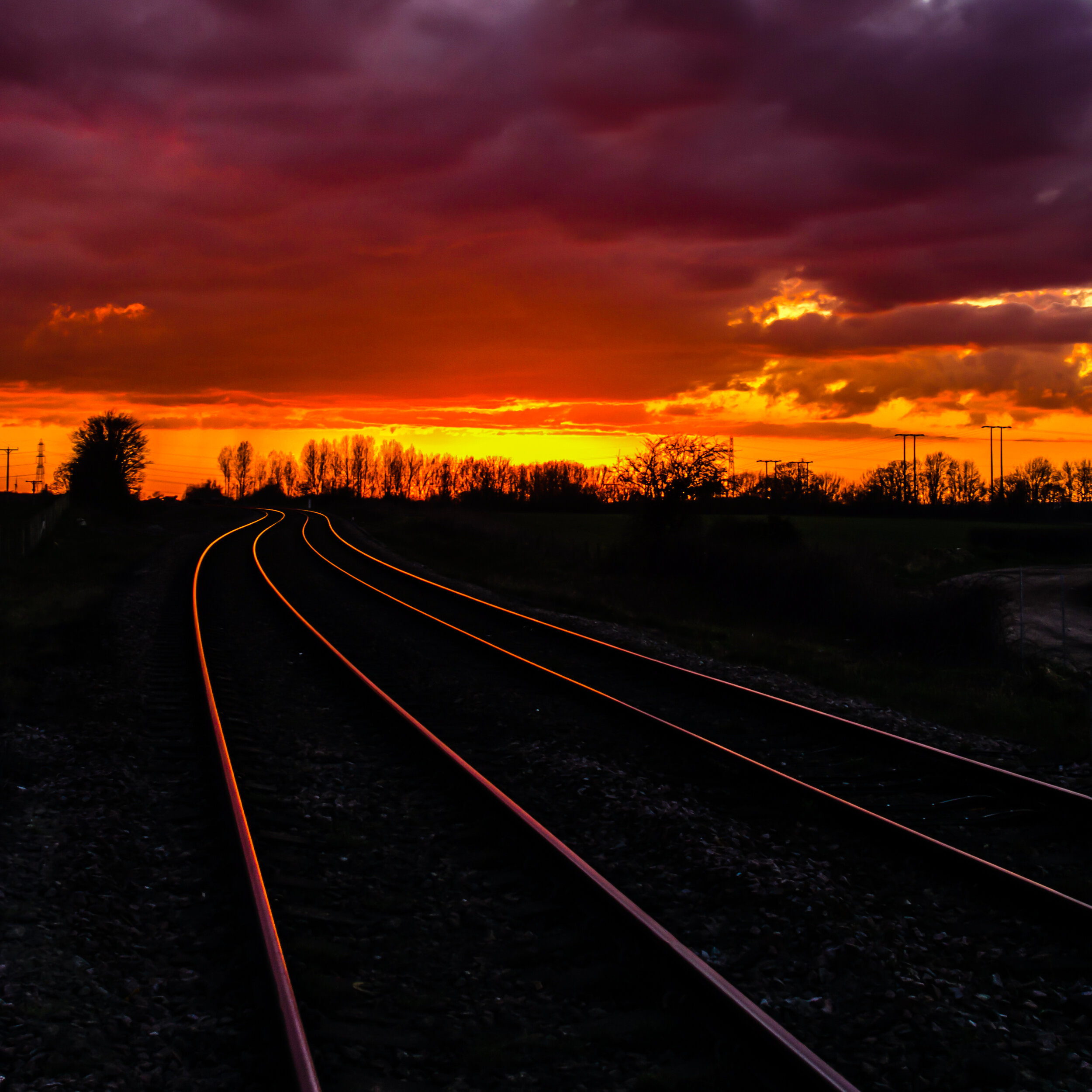 Sunset on the rails, Barnby Dun