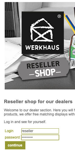 Reseller Shop login Password = order2006