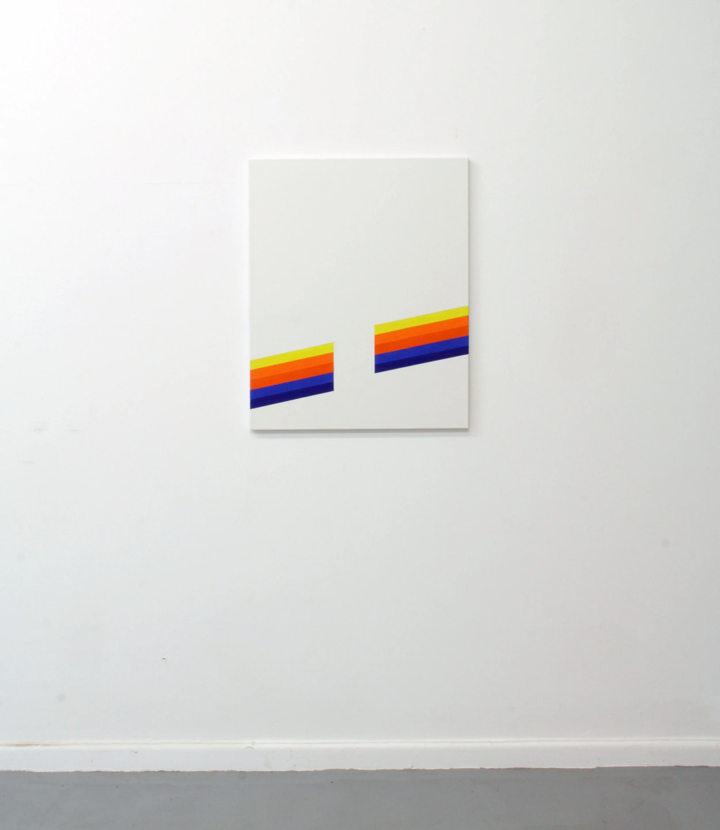 Yellow, Orange and Blue (Stripes) Oil on linen 63 x 78 cm 2017