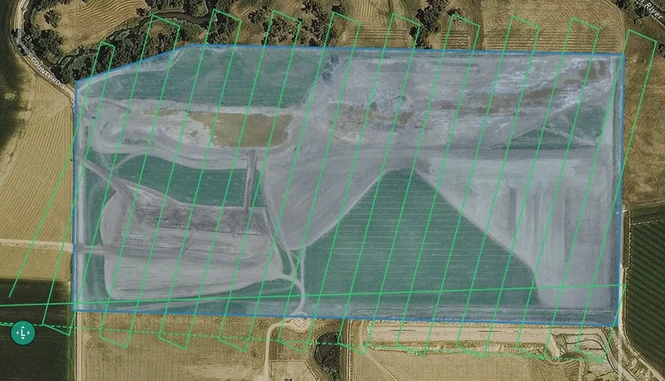 Planned drone flight capturing nadir imagery, < 1 hour