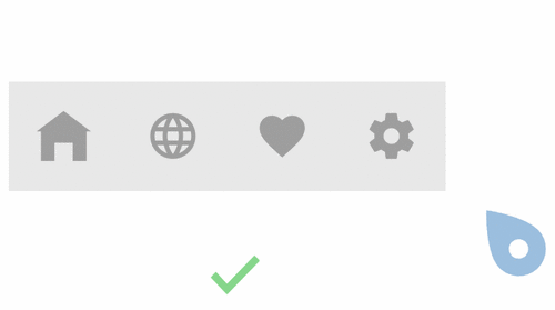 A pattern that only allows the user to "miss" their target in one direction (horizontally or vertically) avoids clicking on the wrong item. This is especially true when the sensitivity of the remote movement is higher or the user is operating with it from a distance.