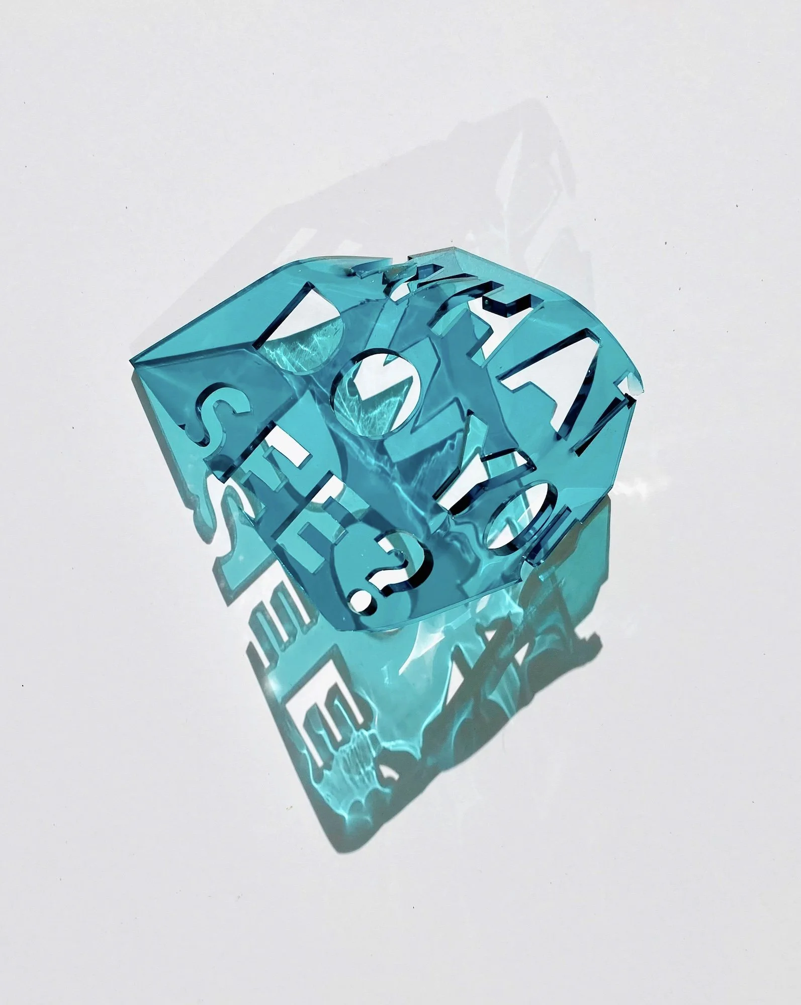   What do you see? (study I),  2020 Tinted transparent acrylic, laser-cut and heat-bent 3 x 2.5 x 2 in. SOLD   