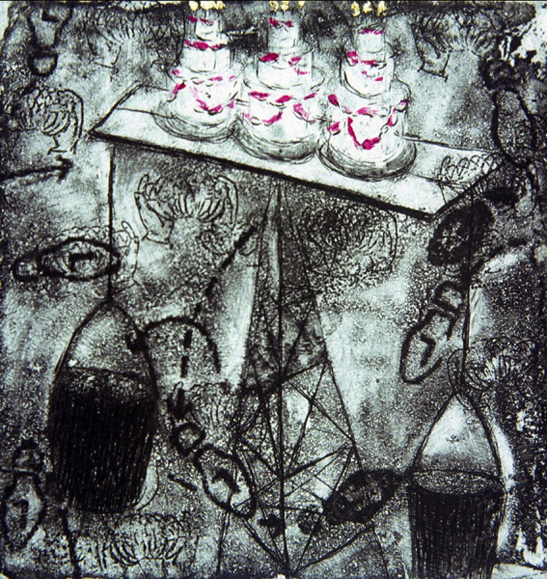 You Are Not Looking at Me, 5 x 5”, Intaglio and Gold Leaf, 2008