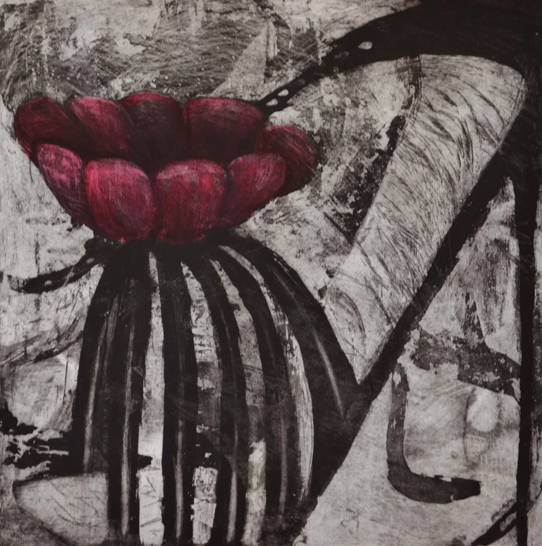 Willa Rose, 31 x 30", Intaglio / Hand Coloring, 2012