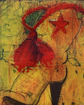 Square Dance Lilly, 5.75 x 4.25", Etching / Collagraph, 2004