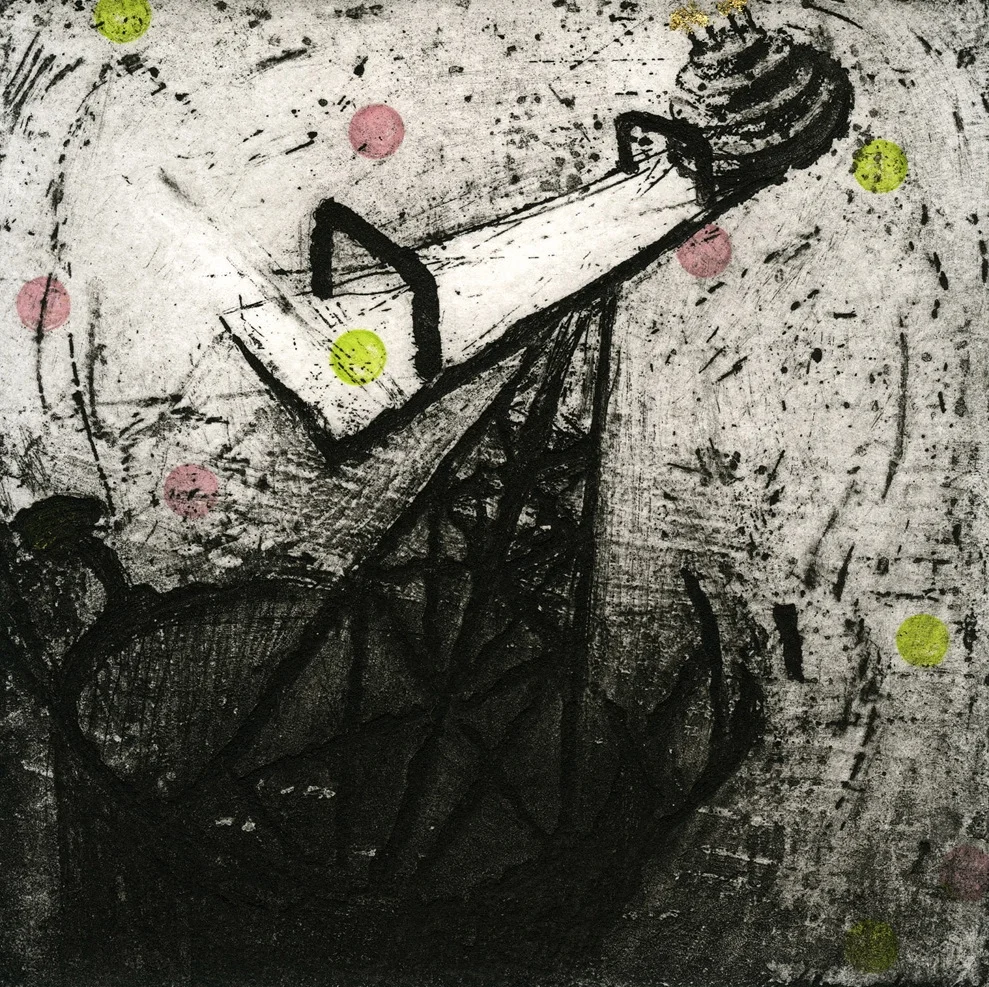 Focus, 5 x 5”, Intaglio with Relief Plate, 2007