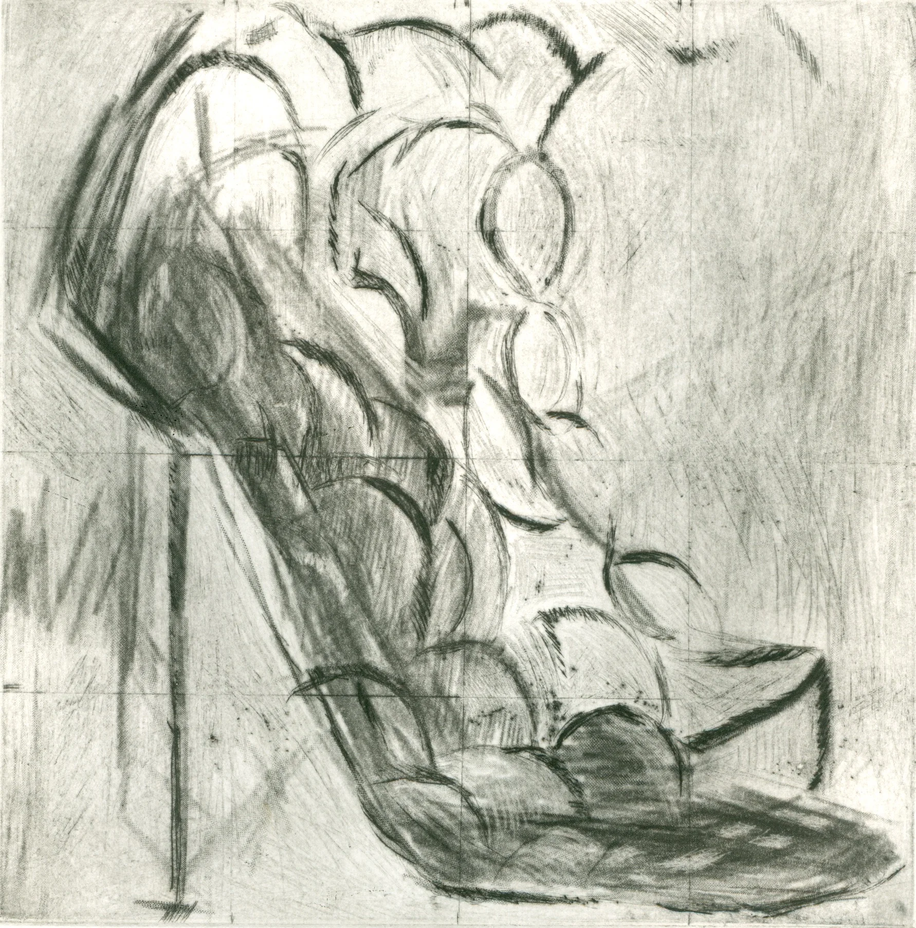 Aberdeenshire Girl I, 6 x 6", Intaglio, 2017