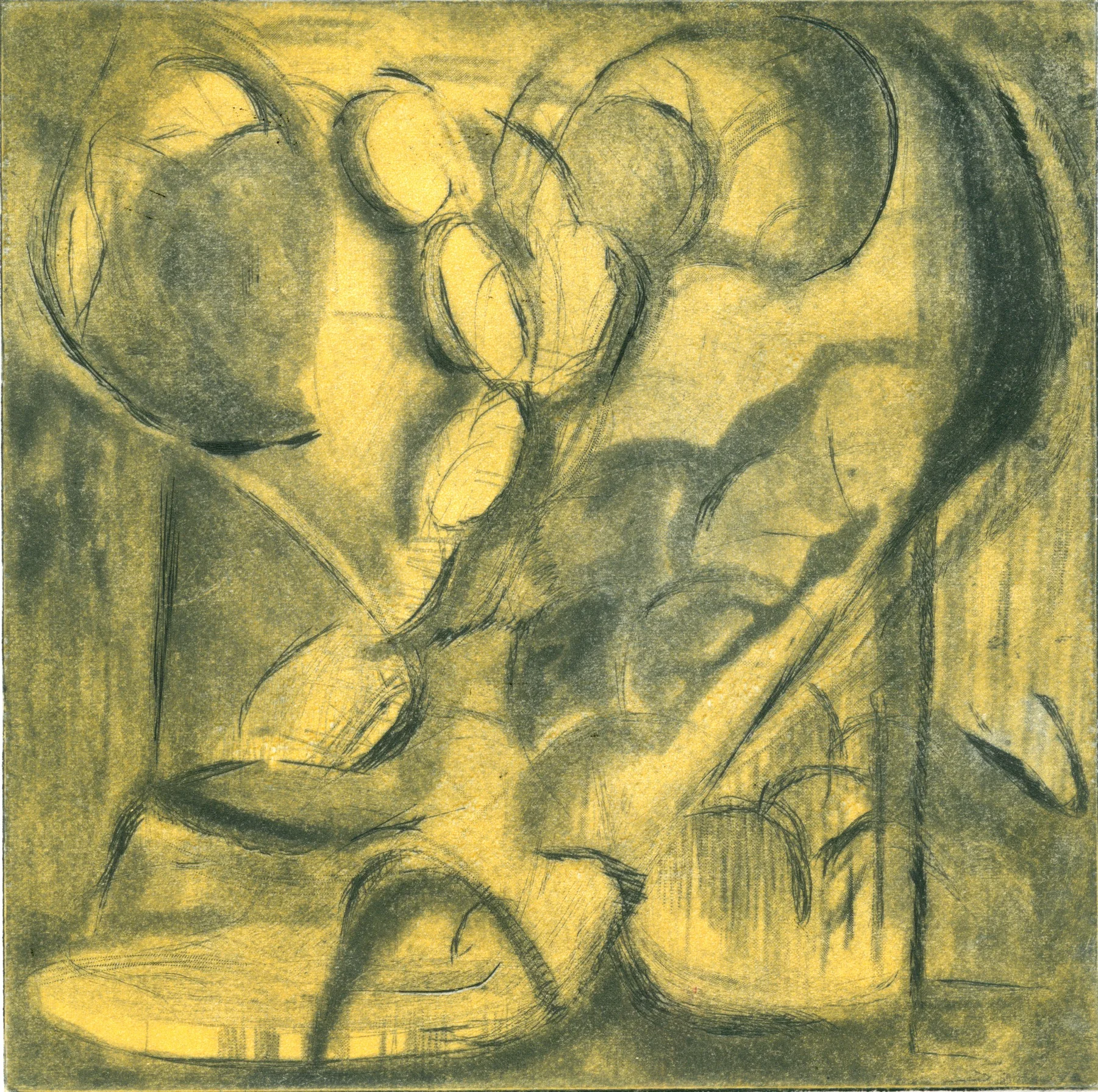 Venetian Cha Cha, 6 x 6", Monotype, 2017