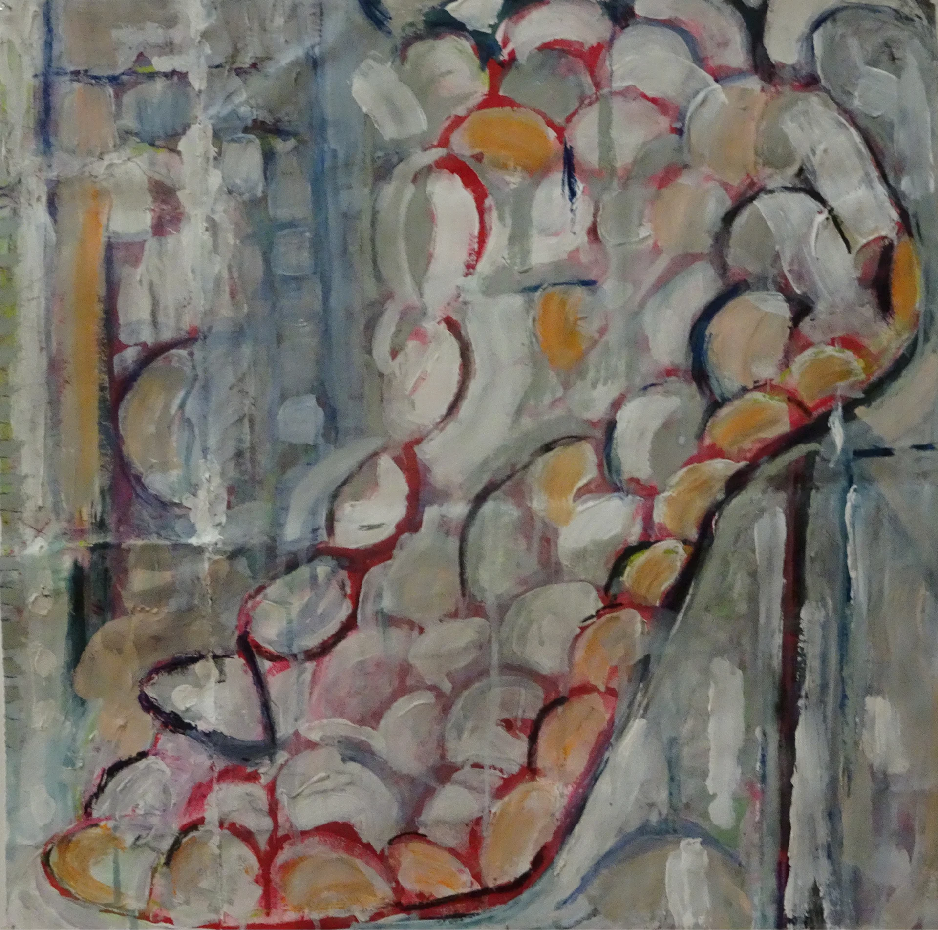 Holding, 31 x 31", mixed media, 2018