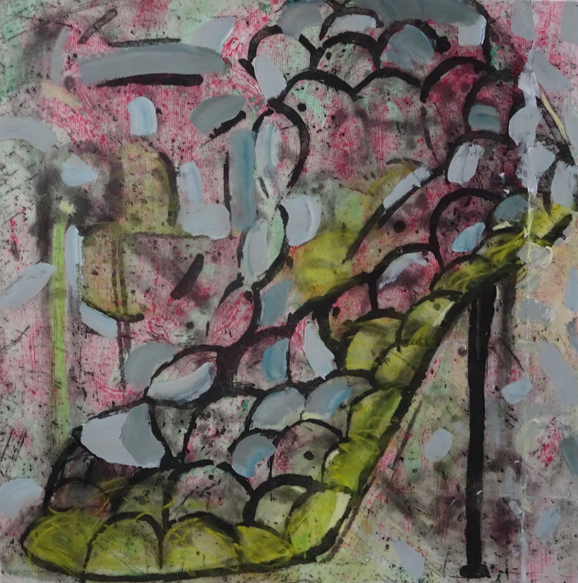 Green For You, 31 x 31", mixed media, 2018